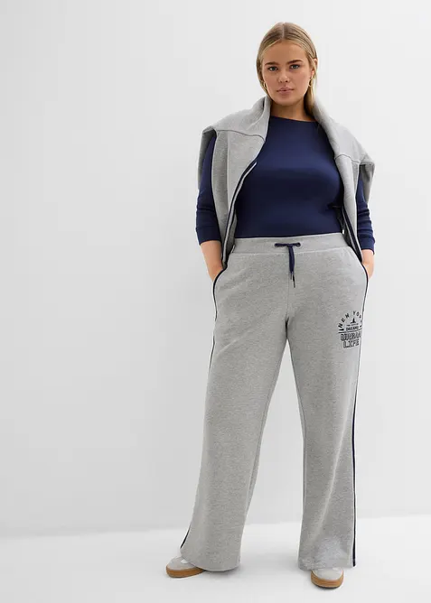 Pantalon de jogging doux en coton m&eacute;lang&eacute;, bonprix