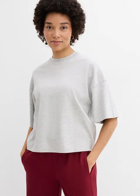Kurzes Oversize-Shirt aus reiner schwerer Bio-Baumwolle, bonprix