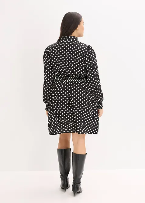 Robe &agrave; col lavalli&egrave;re en satin fluide, bonprix