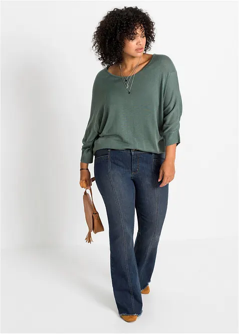 Feinstrickpullover mit 3/4 Arm, bonprix