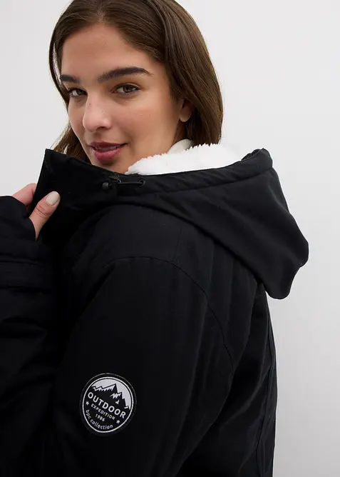 Parka fonctionnelle imperm&eacute;able avec polaire peluche et capuche, bonprix