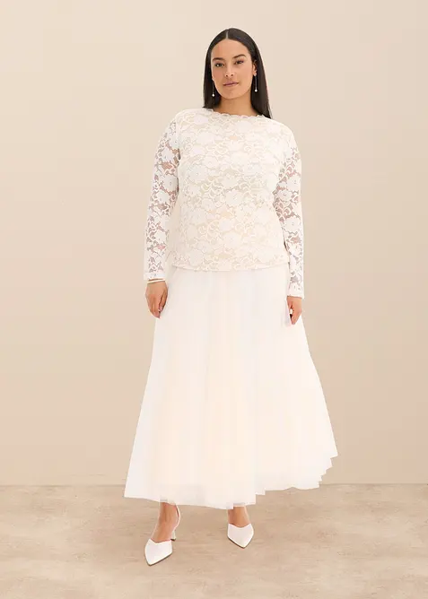 Langarmshirt aus Spitze, bonprix