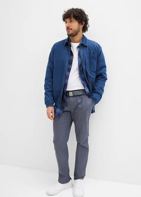 Pantalon chino regular avec ceinture, taille &eacute;lastiqu&eacute;e, droit, bonprix