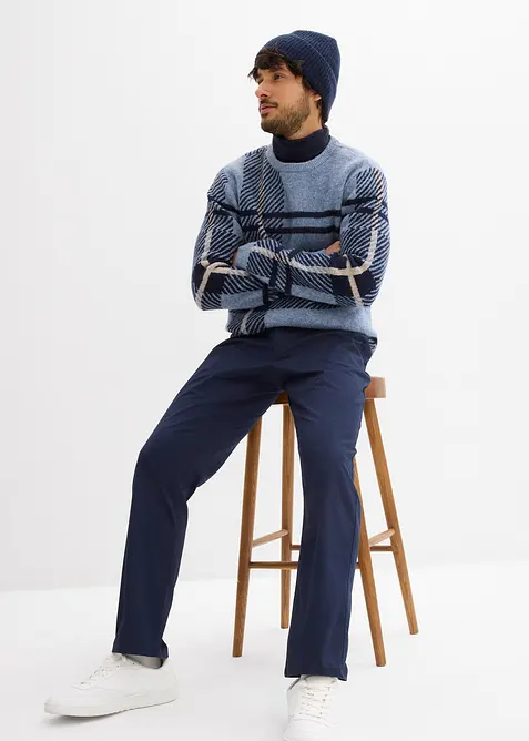 Regular Fit Chinohose mit Komfortbund und G&uuml;rtel, Straight, bonprix