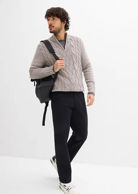 Relaxed Fit Stretch-Hose mit Dehnbund, Straight, bonprix