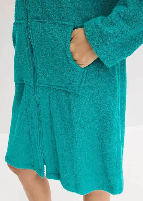 Frottee Bademantel aus Bio-Baumwolle mit Rei&szlig;verschluss, bonprix