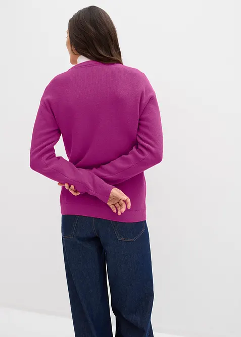 Gilet en fine maille, col rond, bonprix