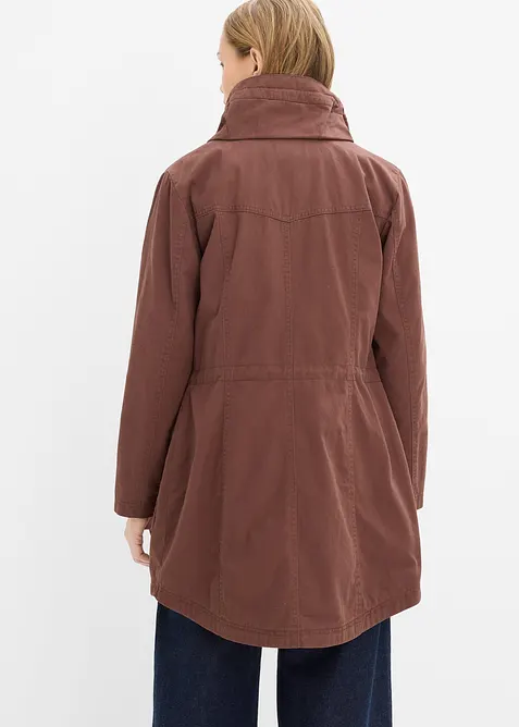 Parka courte en coton &agrave; col montant, cintr&eacute;e, bonprix
