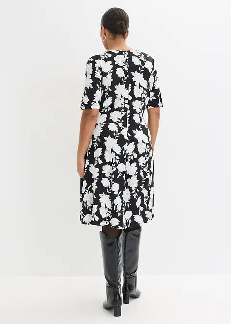 Bedrucktes Jersey-Kleid mit Drapierung, bonprix