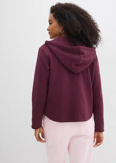 Sweat zipp&eacute; &agrave; capuche avec polyester recycl&eacute;, bonprix