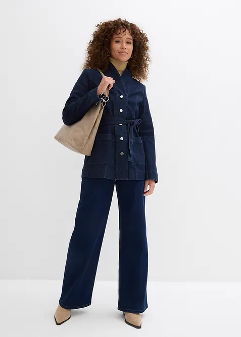 Veste en jean avec ceinture, bonprix