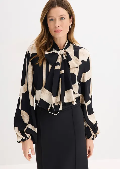 Chemisier en viscose fluide &agrave; lavalli&egrave;re, bonprix