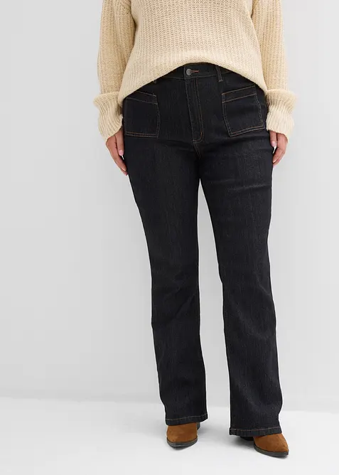 Jean bootcut taille haute &eacute;lastiqu&eacute;e, bonprix