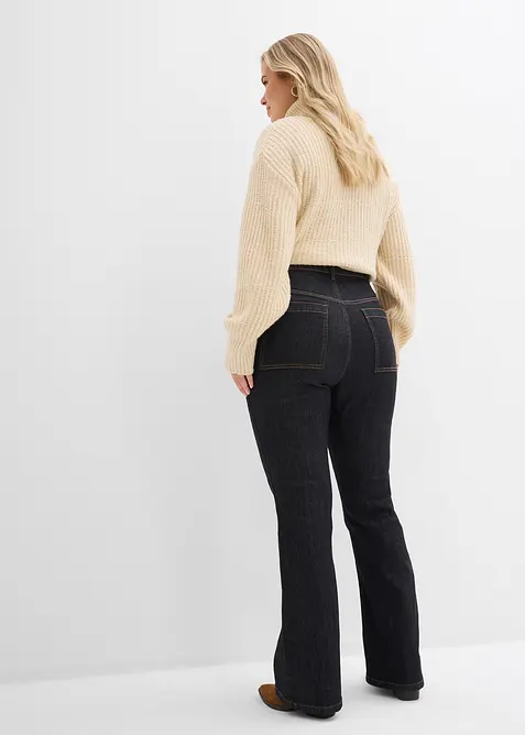 Jean bootcut taille haute &eacute;lastiqu&eacute;e, bonprix