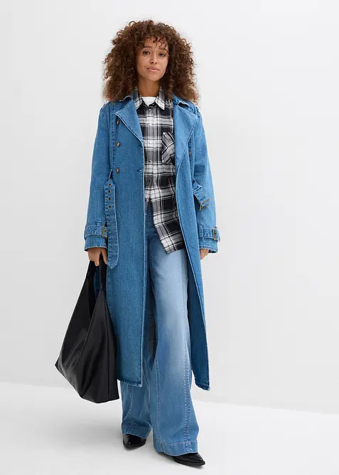 Jean large taille haute &eacute;lastiqu&eacute;e, long, bonprix