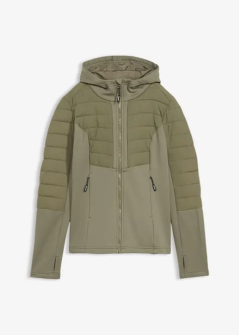 Wasserabweisende Hybridjacke mit Softshell- und Steppeins&auml;tzen, bonprix