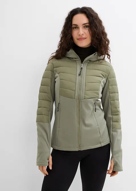 Veste matelass&eacute;e d&eacute;perlante avec softshell, bonprix