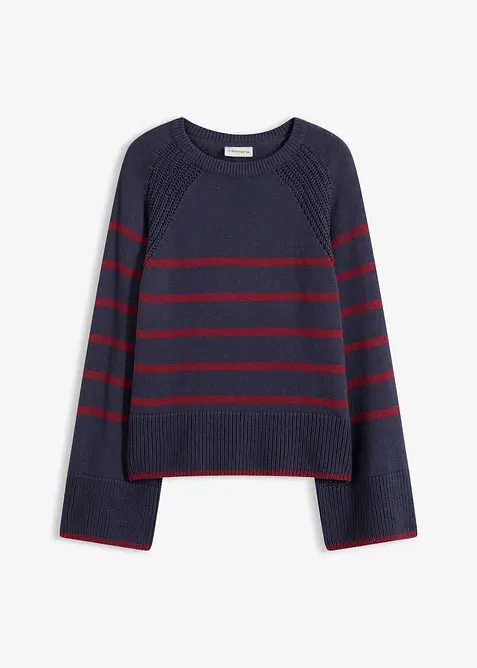 Pull &agrave; rayures contrastantes, bonprix