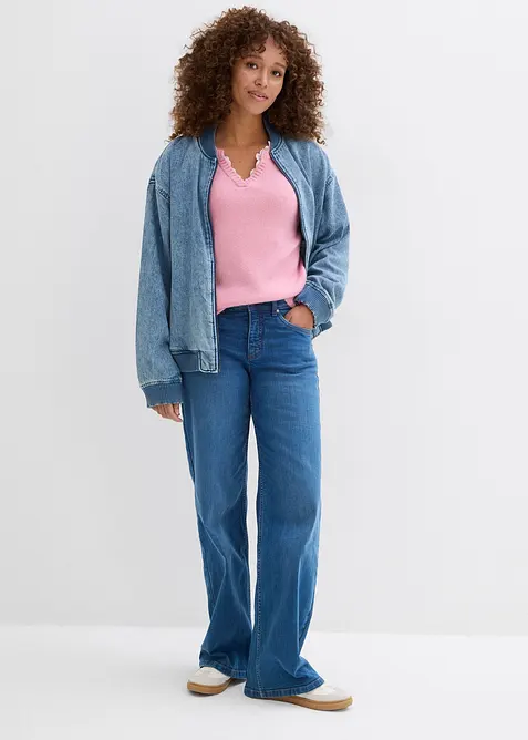 Pullover mit Spitzeneinsatz, bonprix