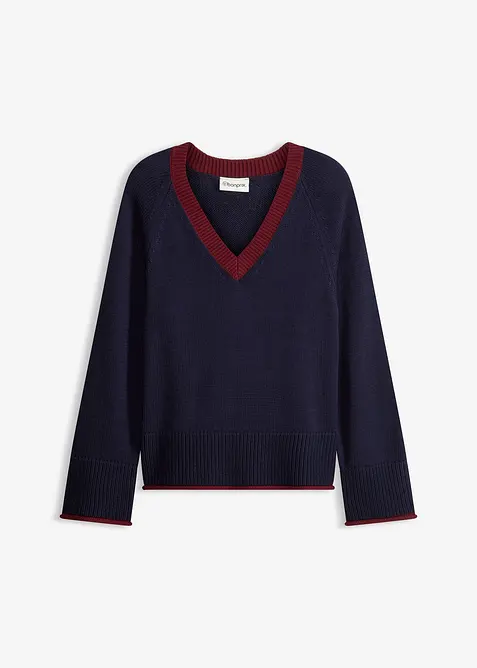 Pull &agrave; rayures contrastantes, bonprix