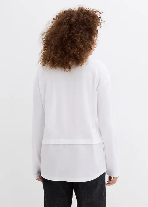 T-shirt avec empi&egrave;cement chemisier, bonprix