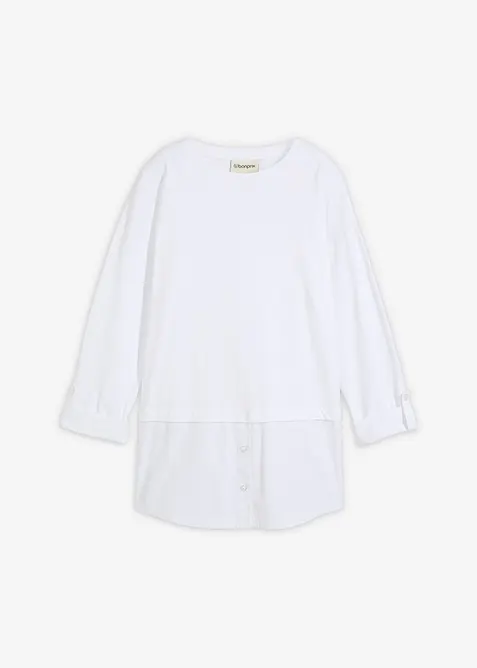 T-shirt avec empi&egrave;cement chemisier, bonprix