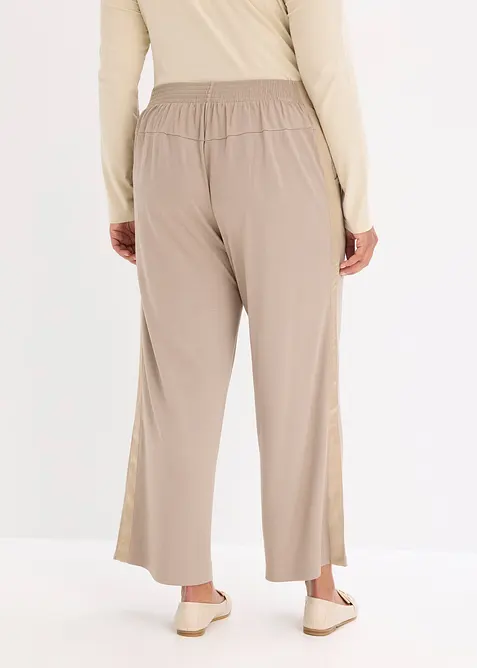 Marlenehose aus Punto di Roma mit Satinband, bonprix
