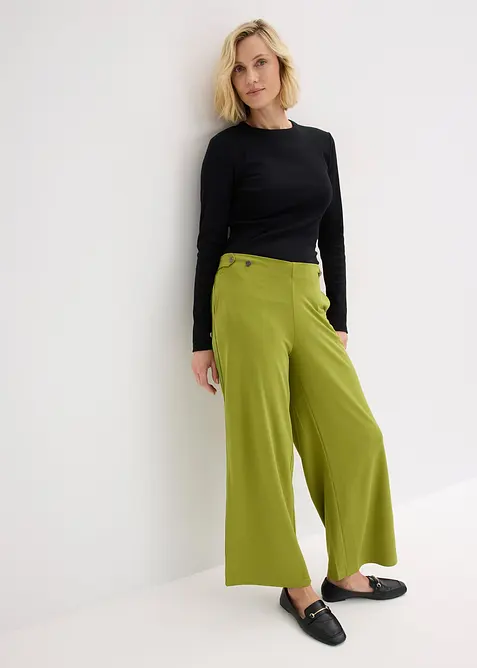 Pantalon en jersey &agrave; patte d&eacute;corative, bonprix
