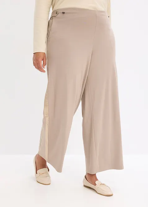 Marlenehose aus Punto di Roma mit Satinband, bonprix