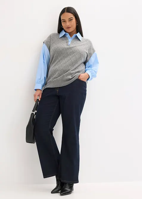 Pullover mit Bluseneinsatz, bonprix