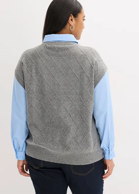 Pullover mit Bluseneinsatz, bonprix