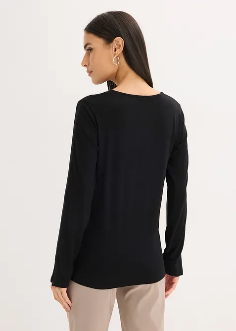 T-shirt &agrave; manches longues fendues, bonprix