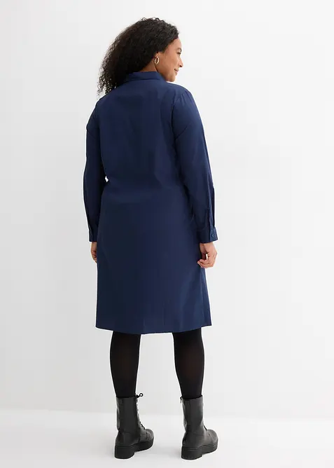 Hemdblusenkleid aus reiner Baumwolle, bonprix