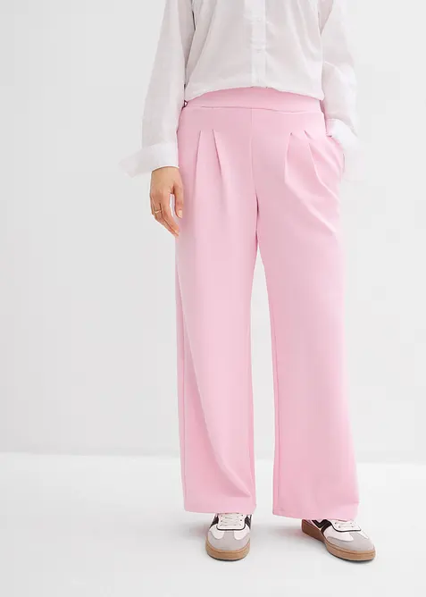 Pantalon en jersey n&eacute;opr&egrave;ne &agrave; pinces, bonprix