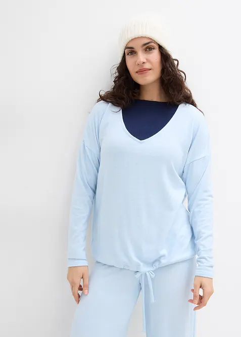 Oversize-Sweatshirt in Strickoptik, bonprix