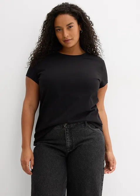 Lot de 2 T-shirts 100% coton, bonprix