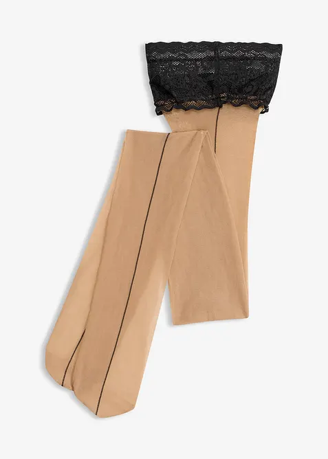 Bas autofixants avec dentelle 20D, bonprix