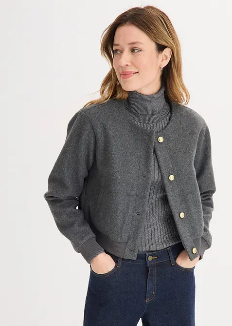 Blouson doux effet tweed, bonprix