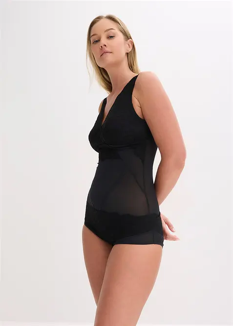 Body sculptant avec dentelle, maintien l&eacute;ger, bonprix