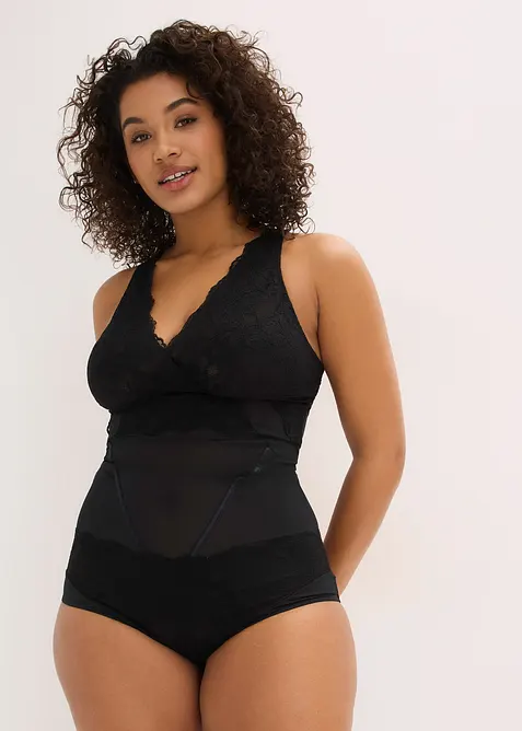 Body sculptant avec dentelle, maintien l&eacute;ger, bonprix