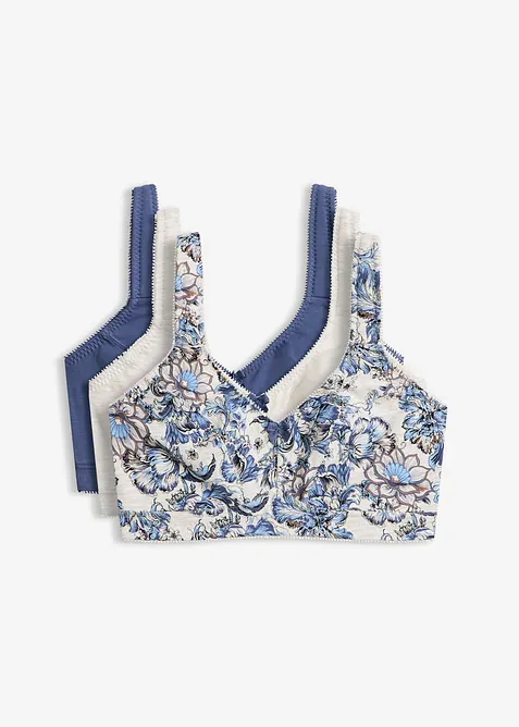 Lot de 3 soutiens-gorge coton sans armatures, bonprix