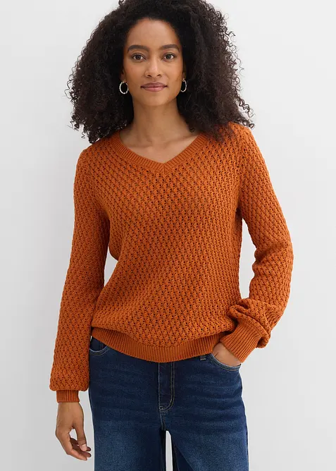 Pull en coton m&eacute;lang&eacute;, bonprix