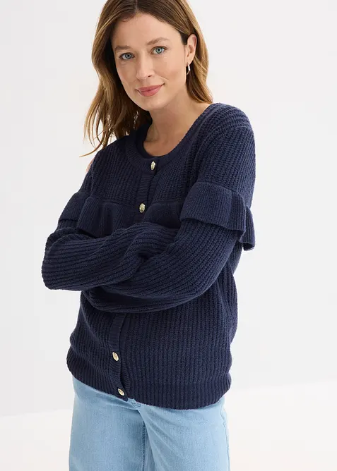 Feinstrickjacke aus Baumwoll-Mix, bonprix