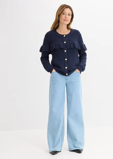 Feinstrickjacke aus Baumwoll-Mix, bonprix