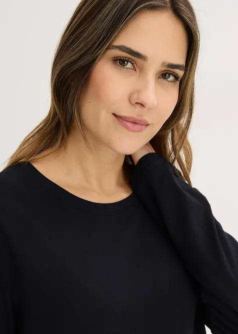 Pyjama mit Viskose und weitem Bein, bonprix