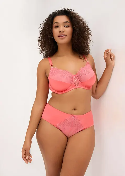 Slip maxi avec dentelle florale brillante, bonprix