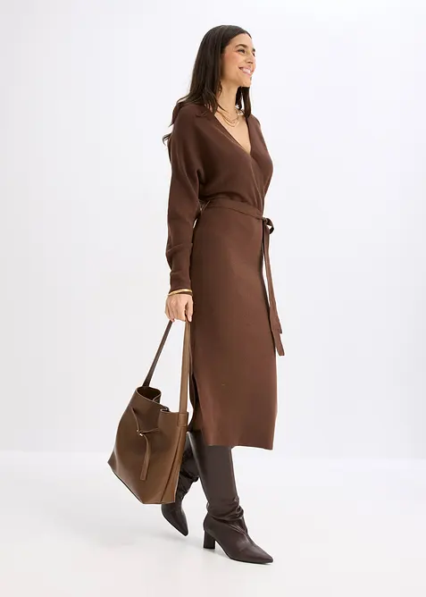 Strickkleid aus flie&szlig;endem Viskose-Mix, bonprix