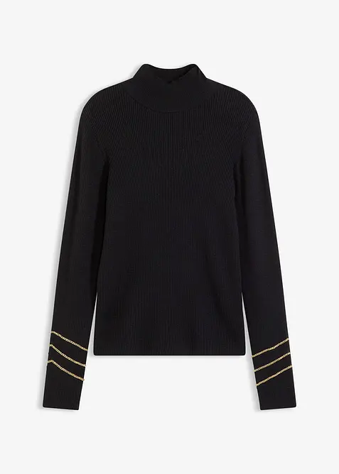 Feinstrickpullover mit Goldketten, bonprix