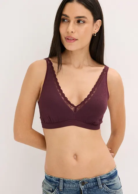 Brassi&egrave;re c&ocirc;tel&eacute;e avec coton et dentelle, bonprix