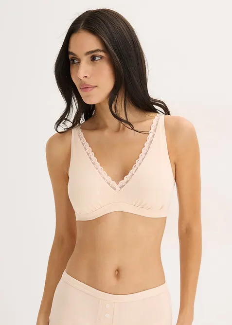 Brassi&egrave;re c&ocirc;tel&eacute;e avec coton et dentelle, bonprix
